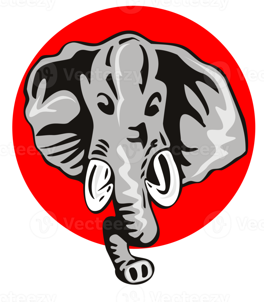 Tête d'éléphant avant rétro png