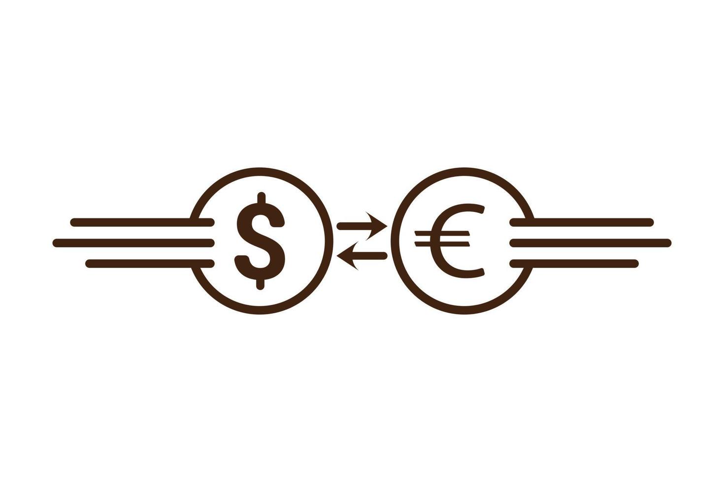 Money exchange icon. Currency, euro and dollar transfer sign illustration. vector