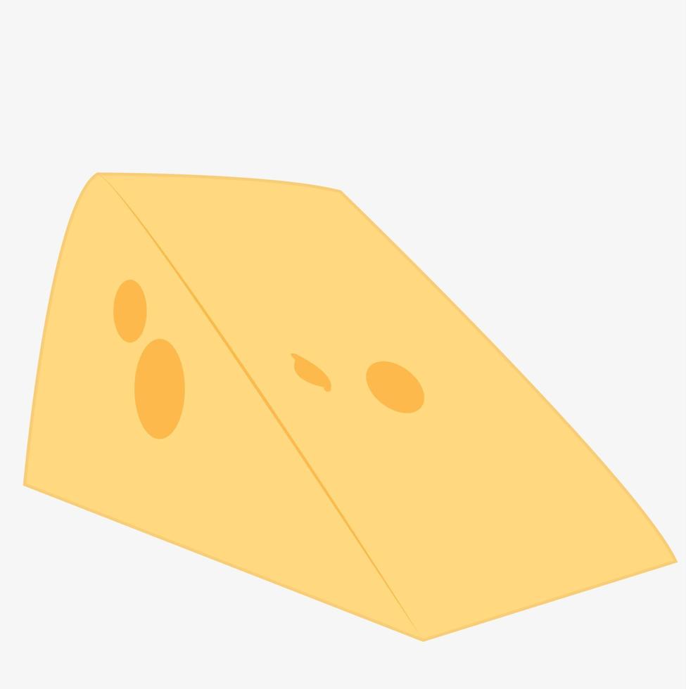 un trozo de queso, ilustración, vector sobre fondo blanco.