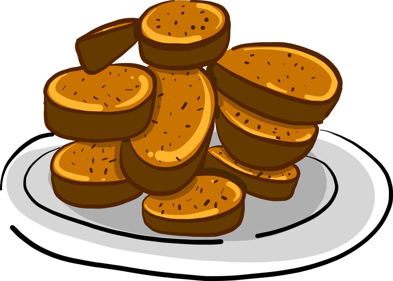 Baked potato, illustration, vector on white background