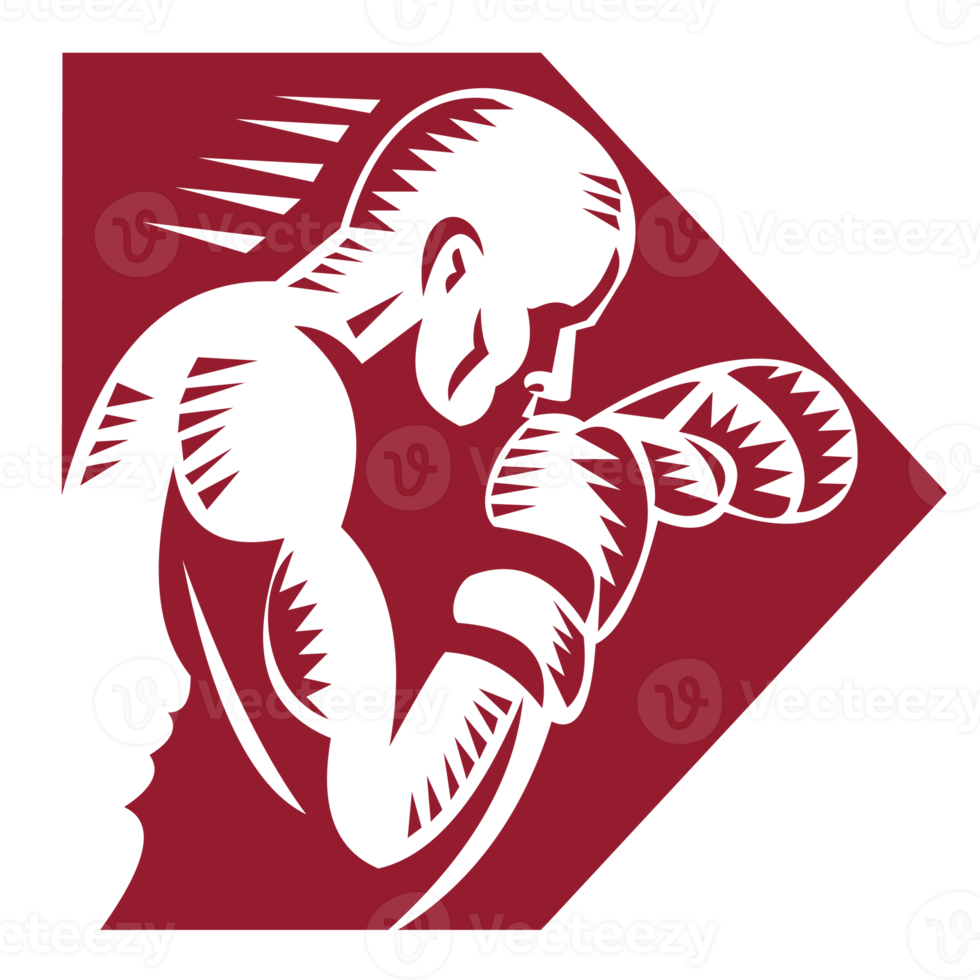 Boxing punching and jabbing side view png