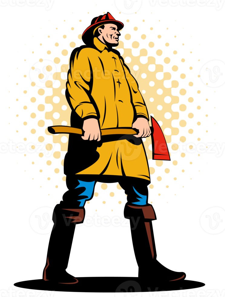 fireman fire fighter holding an ax png