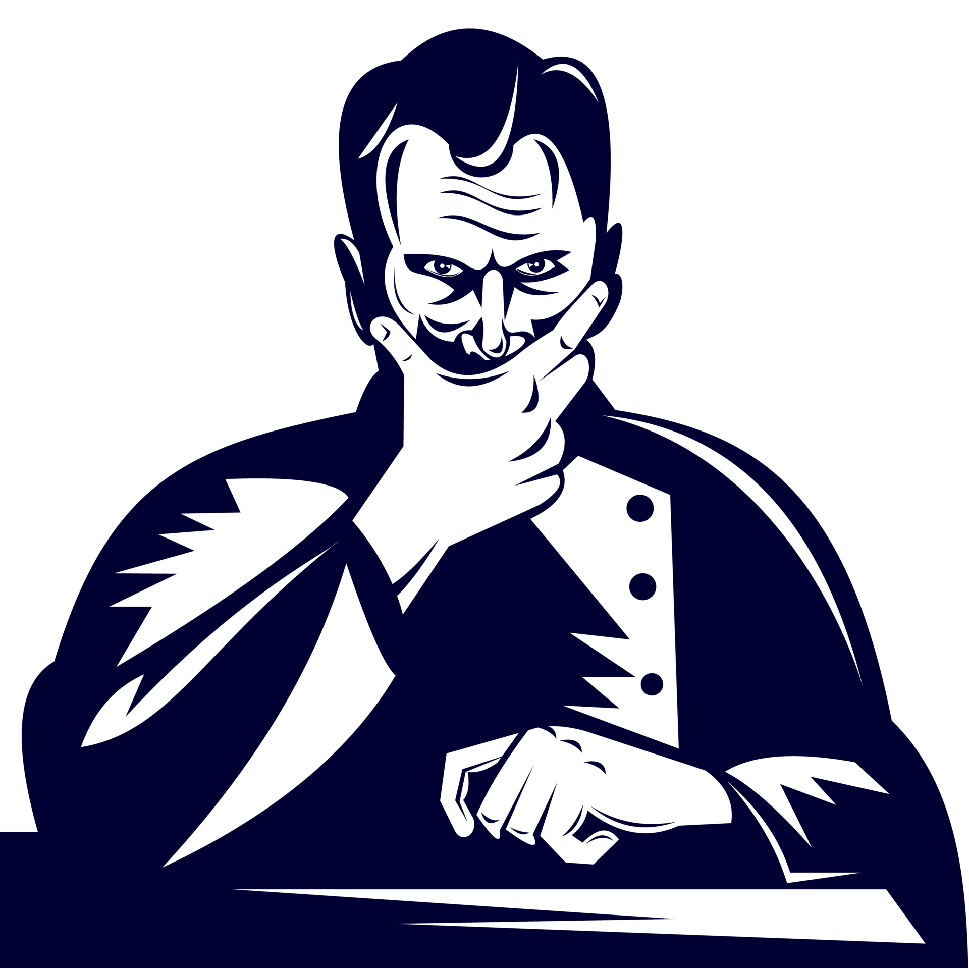 Doctor Hand on Chin Woodcut 13787484 PNG