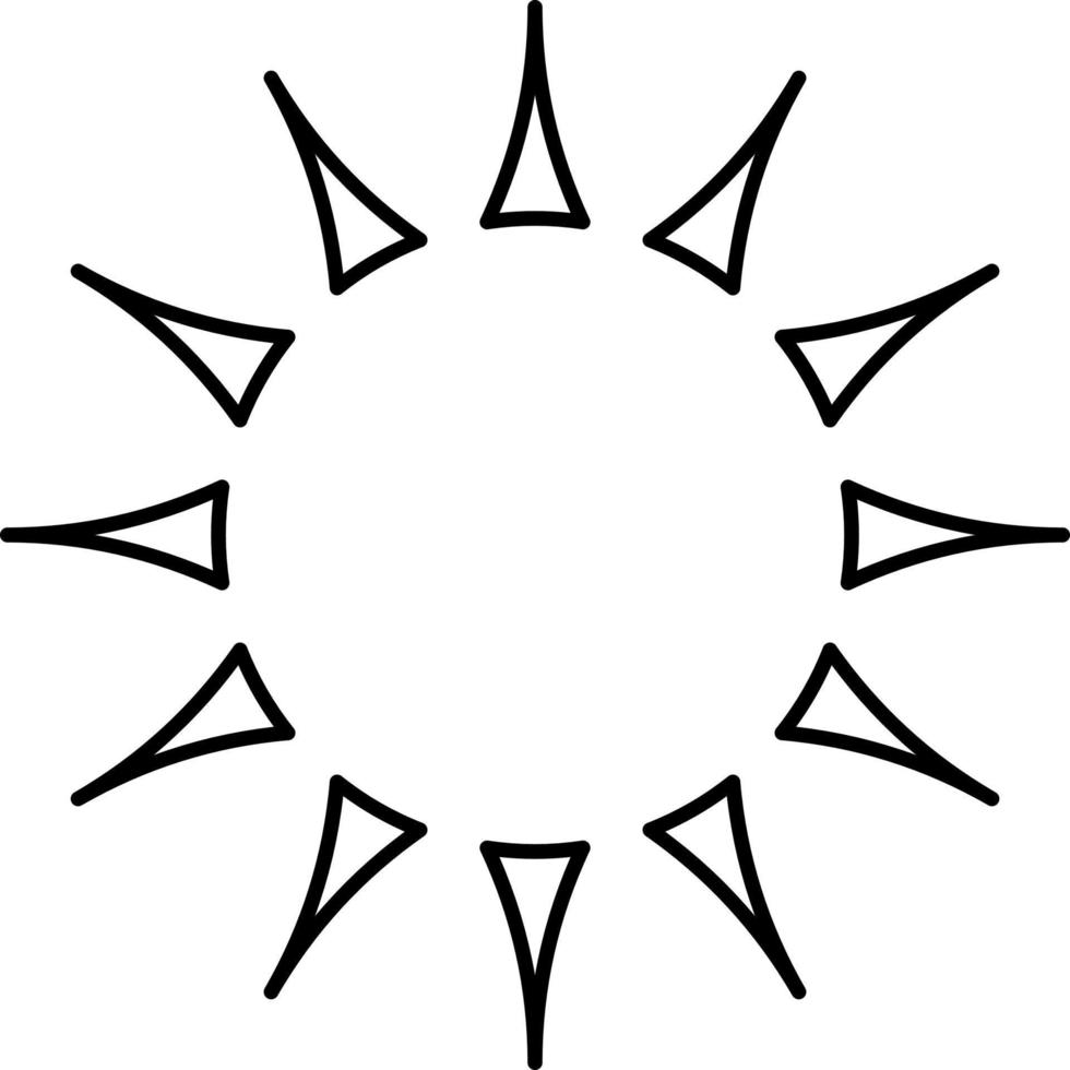 Multiple small sun rays, illustration, vector on white background.