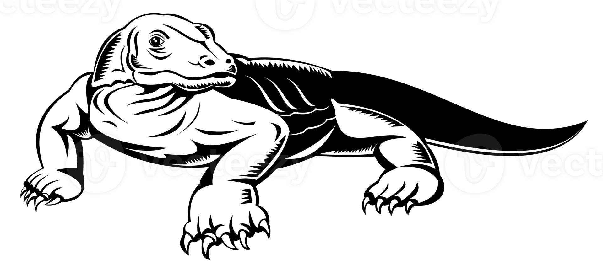 Komodo dragon retro png