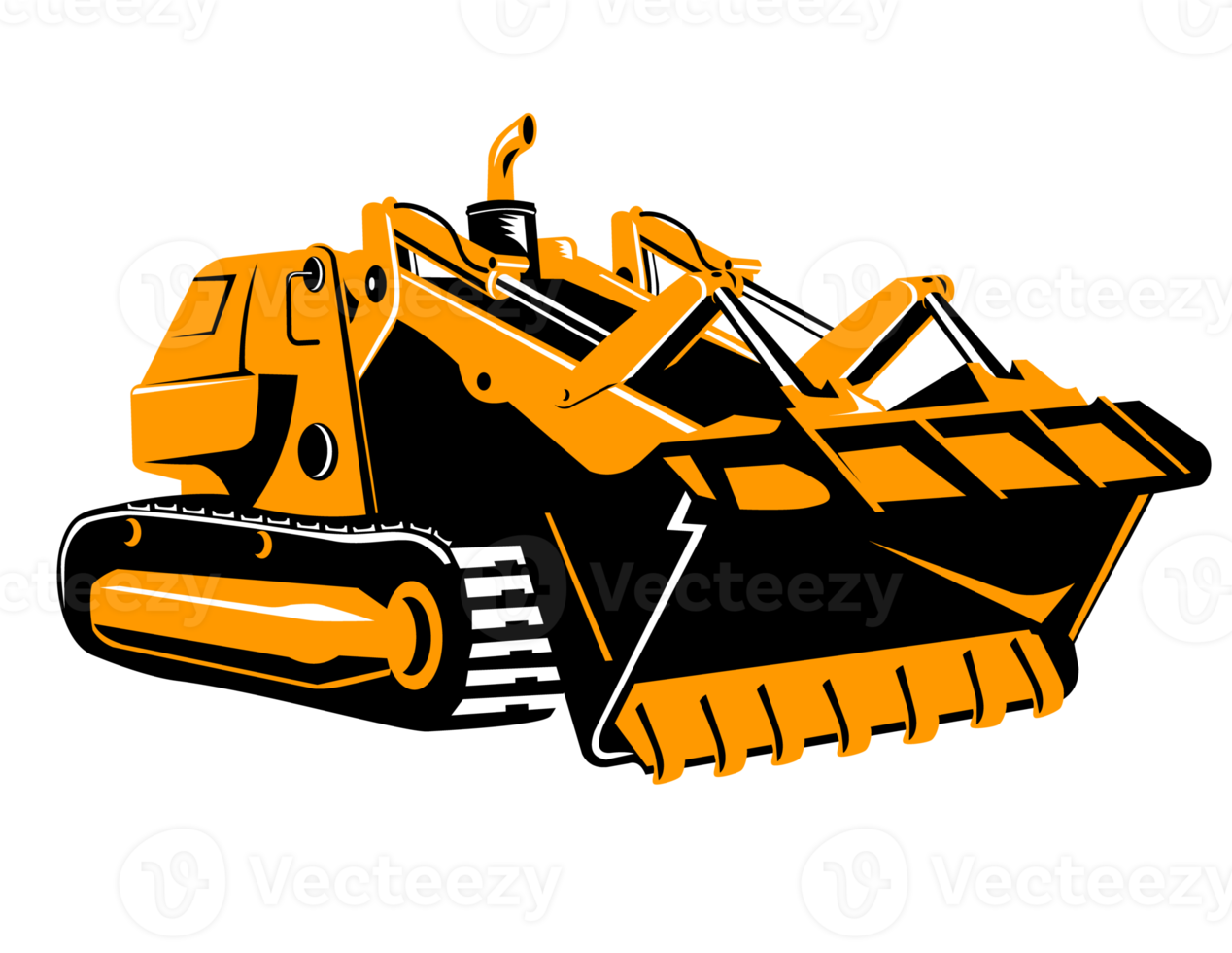 bulldozer pelle mécanique tracteur png