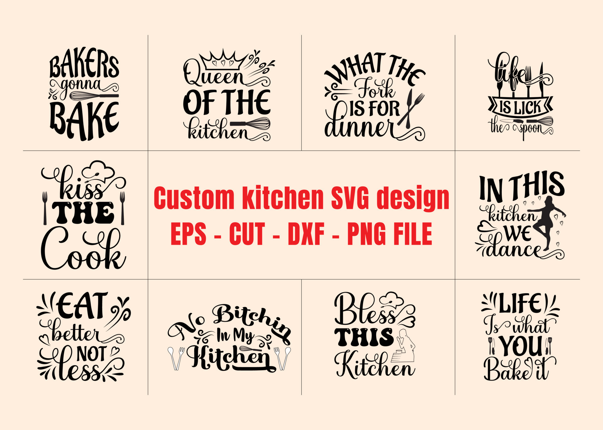 Cutting Board SVG Bundle, Kitchen SVG