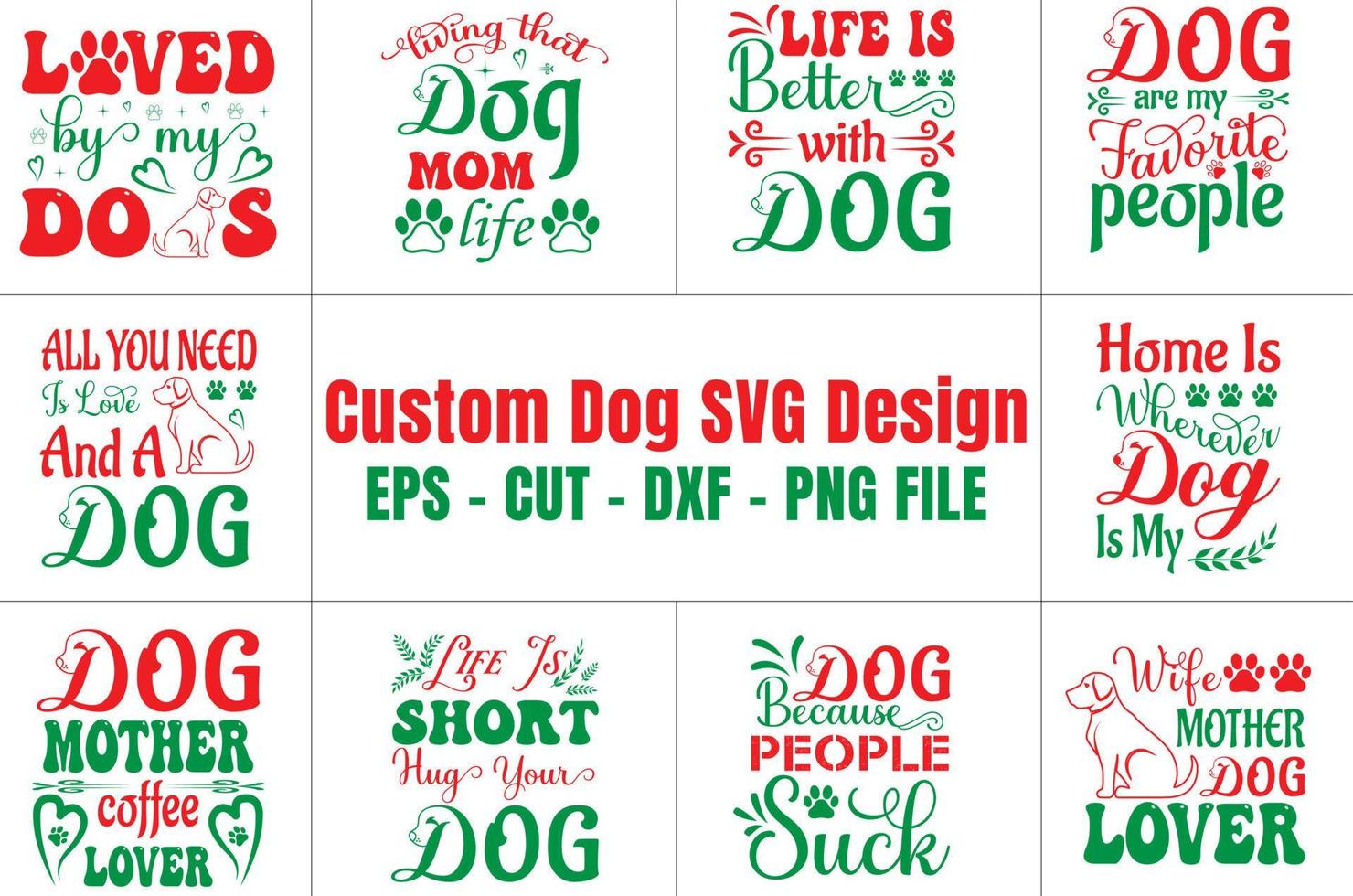 Custom Dog SVG Bundle design vector