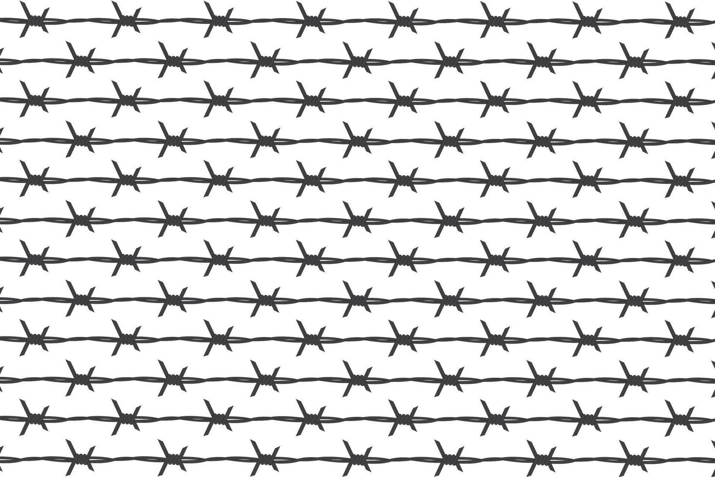 Barb pattern background, Gray barbed wire isolated on white background vector