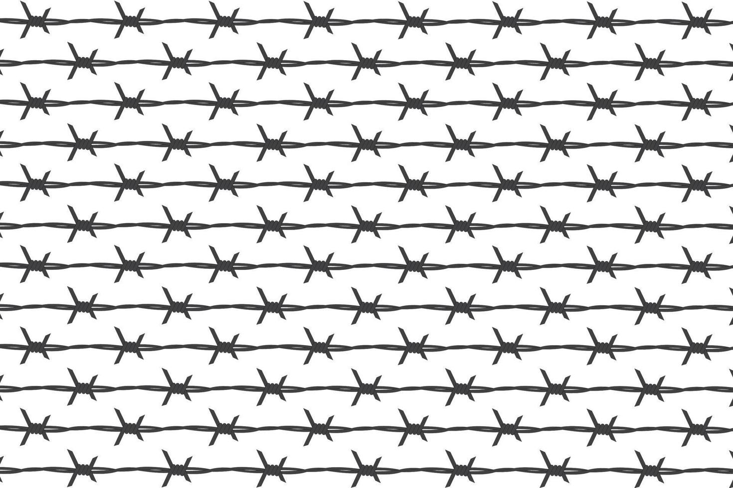 Barb pattern background, Gray barbed wire isolated on white background vector