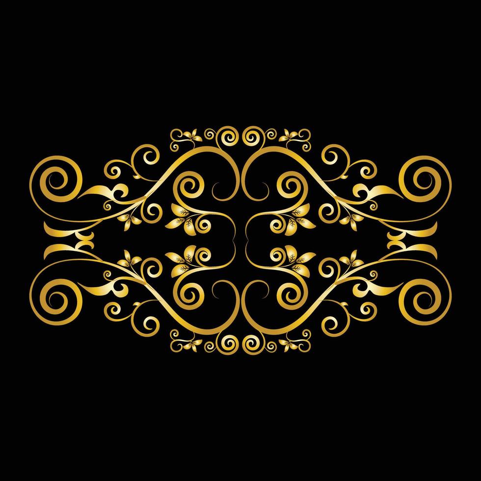 Decorative frame Elegant vector element for design in Eastern style, place for text. Beautiful floral golden border. Lace illustration for invitations, greeting cards and T Shirt design.