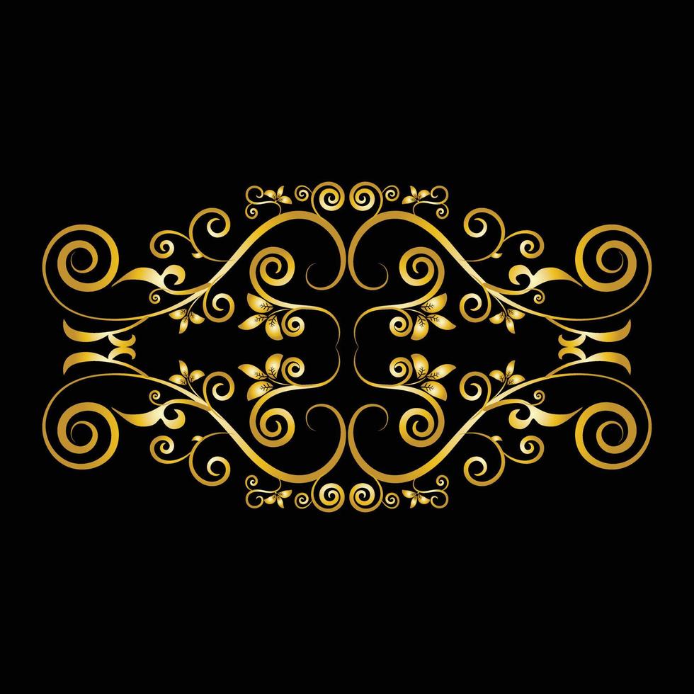 marco decorativo elegante elemento vectorial para el diseño en estilo oriental, lugar para el texto. hermoso borde dorado floral. ilustración de encaje para invitaciones, tarjetas de felicitación y diseño de camisetas. vector