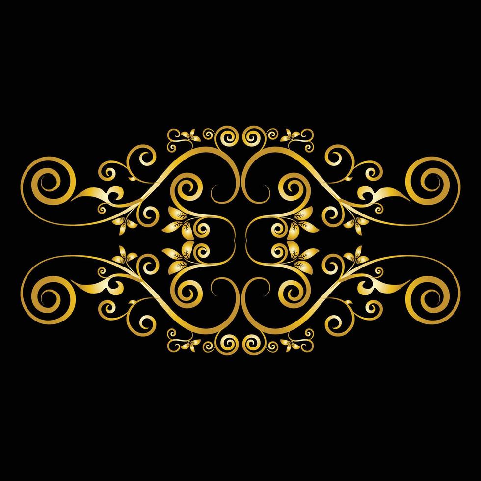 Decorative frame Elegant vector element for design in Eastern style, place for text. Beautiful floral golden border. Lace illustration for invitations, greeting cards and T Shirt design.