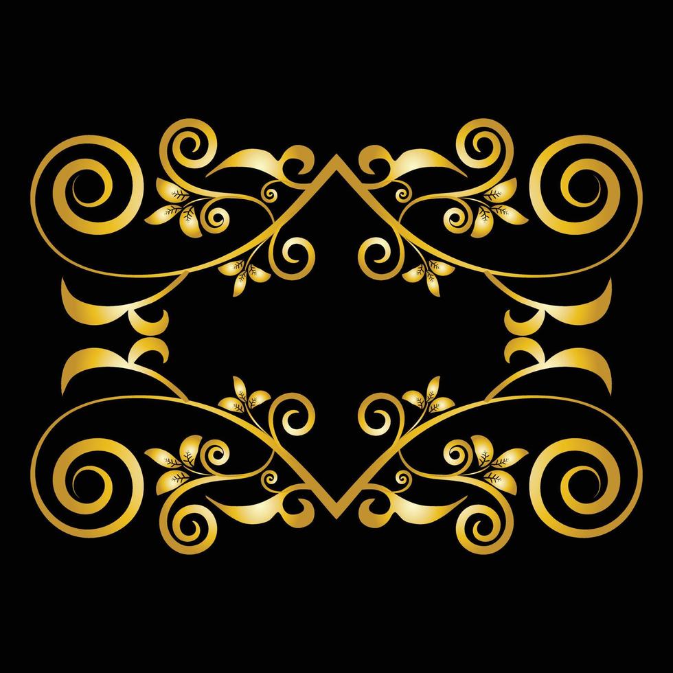 marco decorativo elegante elemento vectorial para el diseño en estilo oriental, lugar para el texto. hermoso borde dorado floral. ilustración de encaje para invitaciones, tarjetas de felicitación y diseño de camisetas. vector