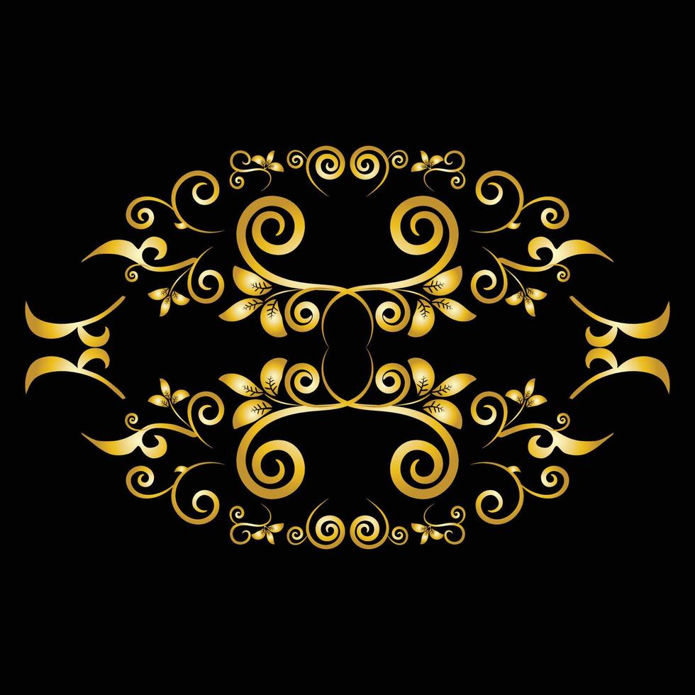 Decorative frame Elegant vector element for design in Eastern style, place for text. Beautiful floral golden border. Lace illustration for invitations, greeting cards and T Shirt design.