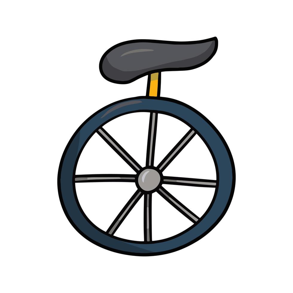 Unicycle for performing tricks, vector illustration in cartoon style on a white background