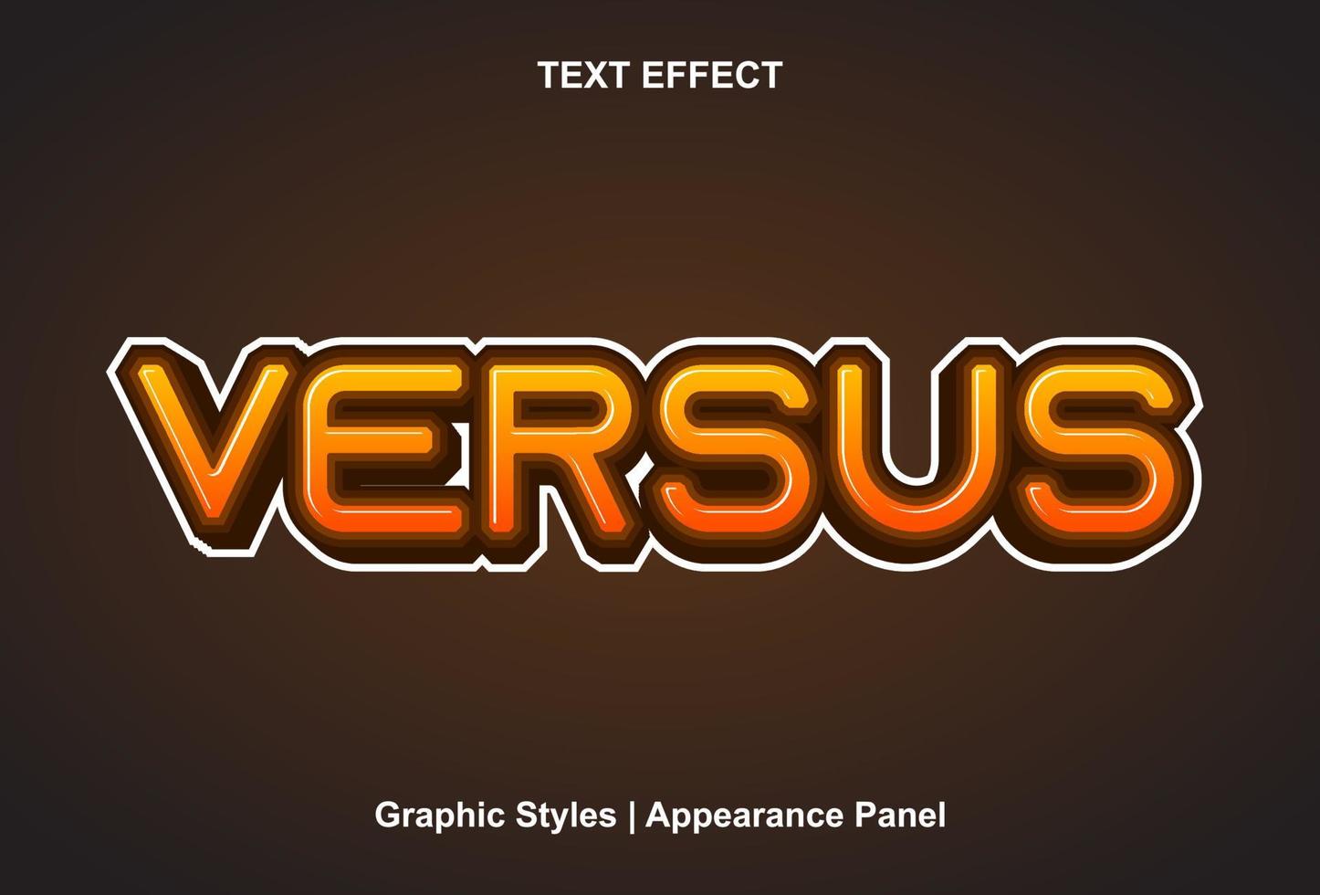 text effect versus with editable graphic style. vector