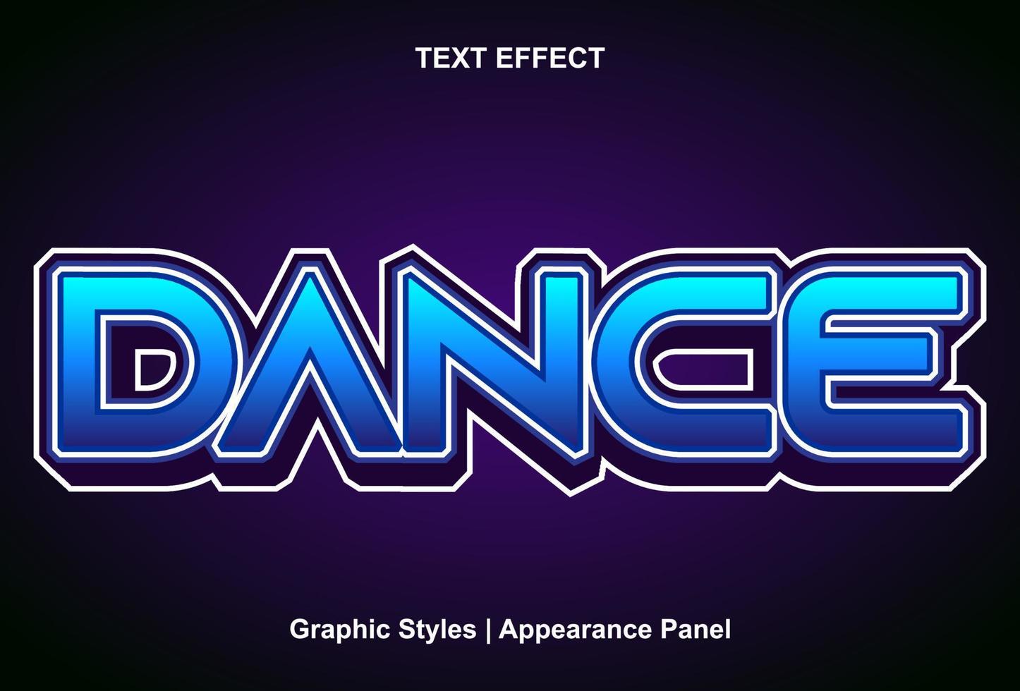 dance text effect with graphic style and editable. 13787712 Vector Art