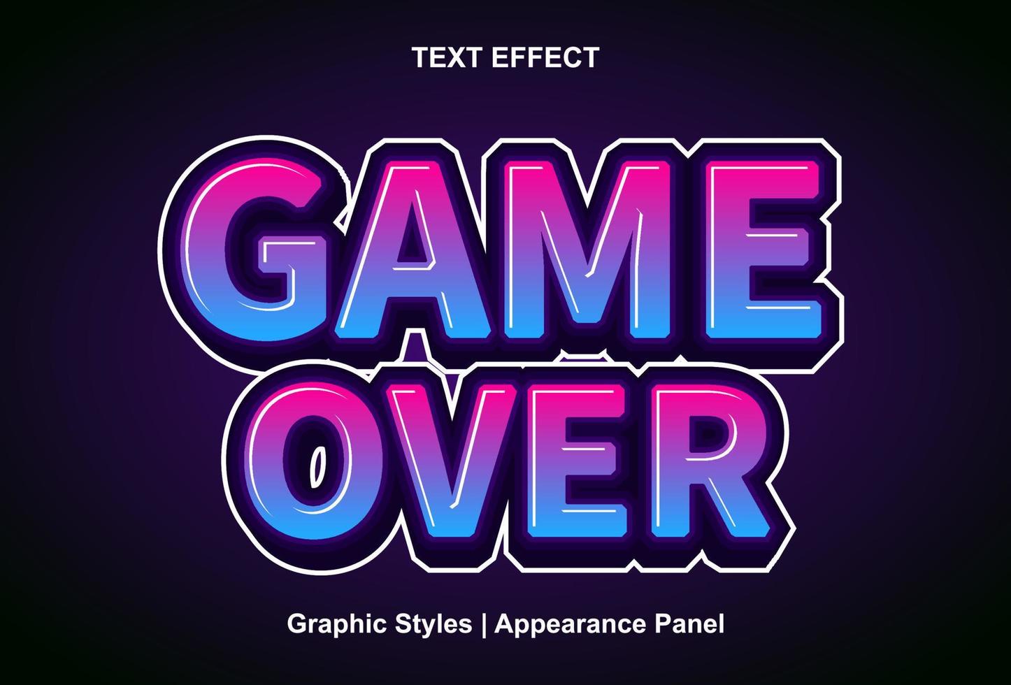 game over text effect with graphic style and editable. vector