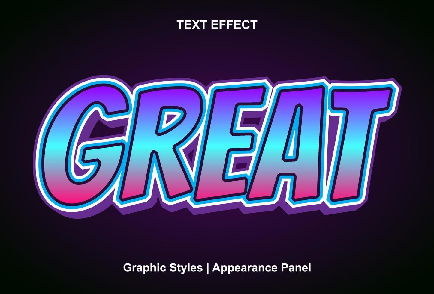 Grandes efectos de texto con estilos gráficos y se pueden editar. vector