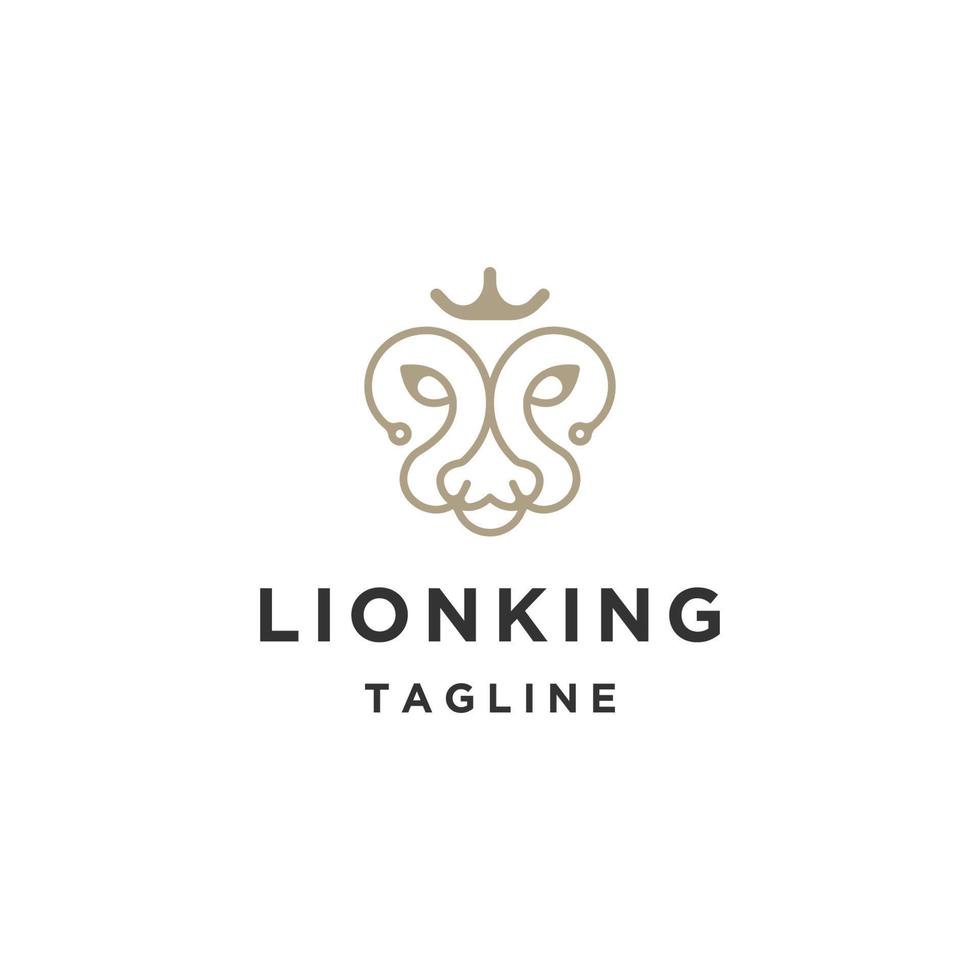 Lion of king logo design template flat vector