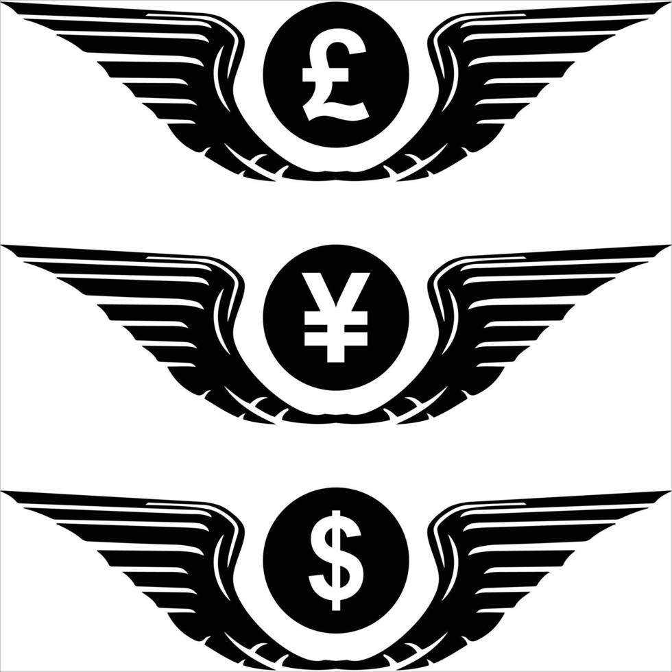 Cash with wings illustration vector