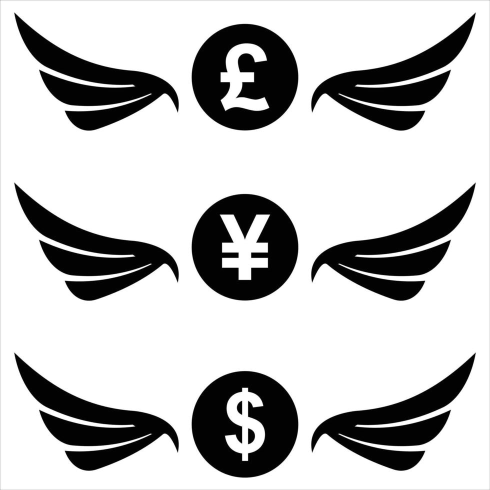 Cash with wings illustration vector