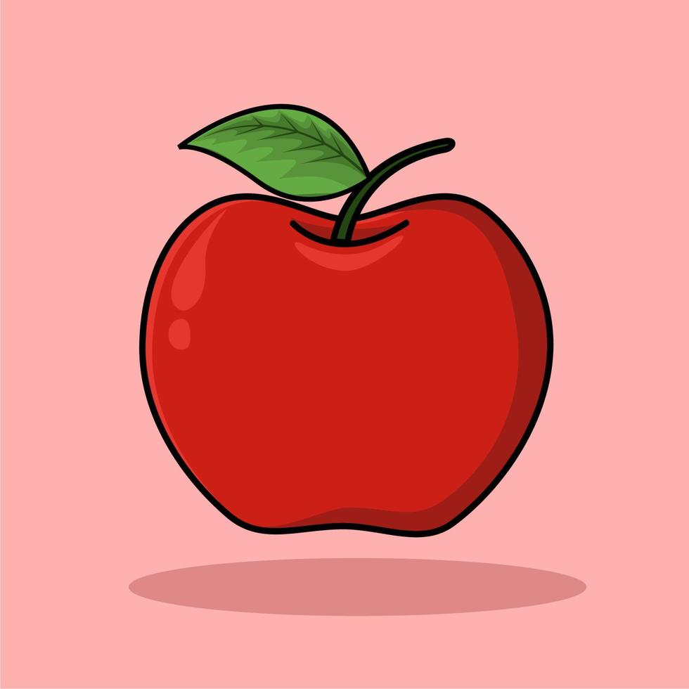 ilustración de fruta de manzana roja vector