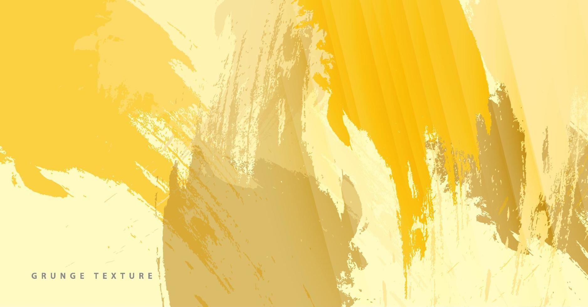 Abstract paintbrush yellow color background vector