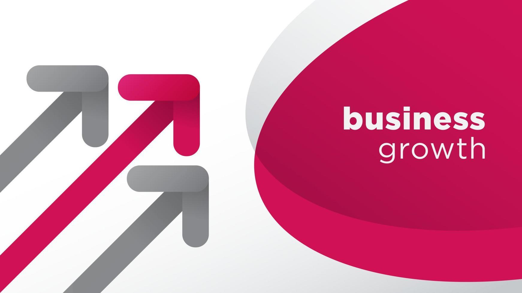 business growth with red arrow pointing up. red banner design vector