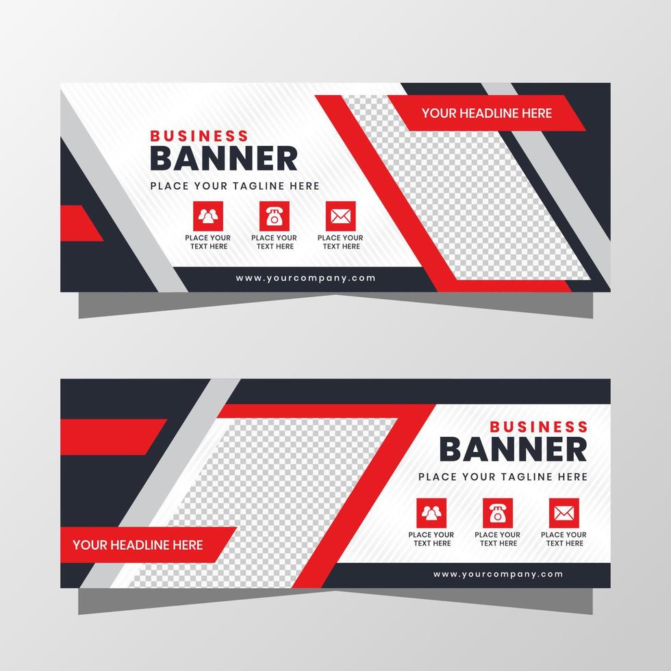 Vector Graphic of Business Banner Design. with modern red, gray, and black color scheme. Perfect for you use