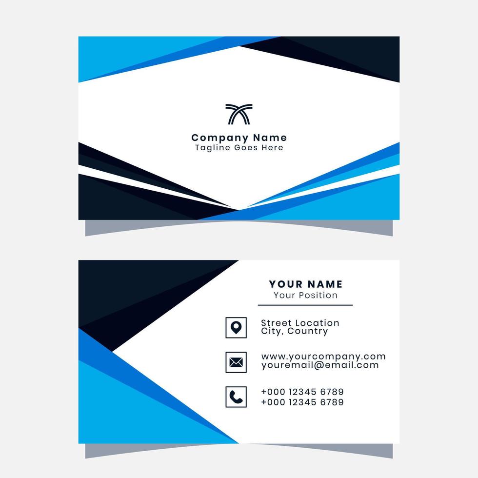 Vector Graphic of Business Card with Modern blue, and White Color Scheme, Perfect to use for you