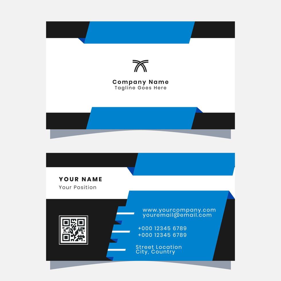 Vector Graphic of Business Card with Modern blue, Black, and White Color Scheme, Perfect to use for you