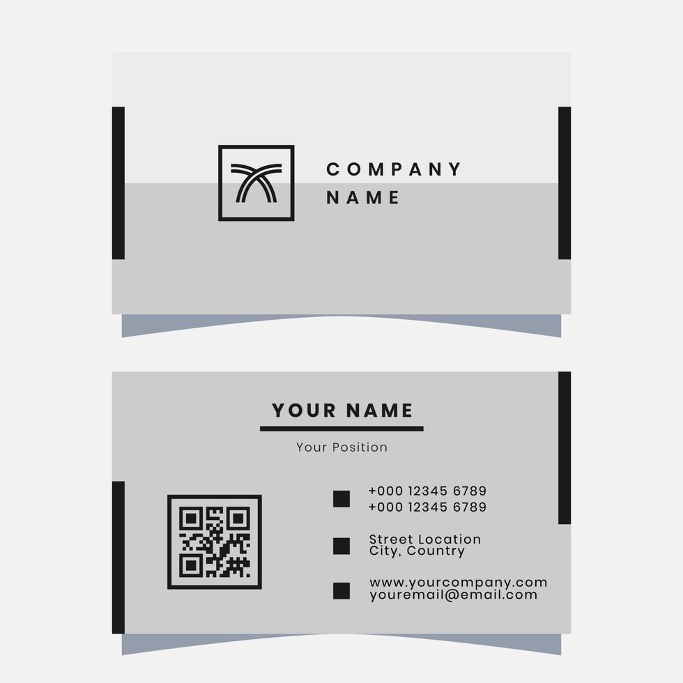 Vector Graphics of a Business Card Design, with a Minimalist Gray and Black Color Scheme. Suitable for you to use