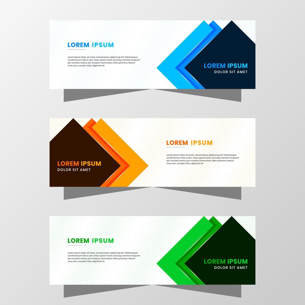 Vector Graphic of Abstract Banner Design. with modern Blue, Orange and Green color scheme. Suitable for banner sale, presentation, promotion, flyer, poster and brochure.