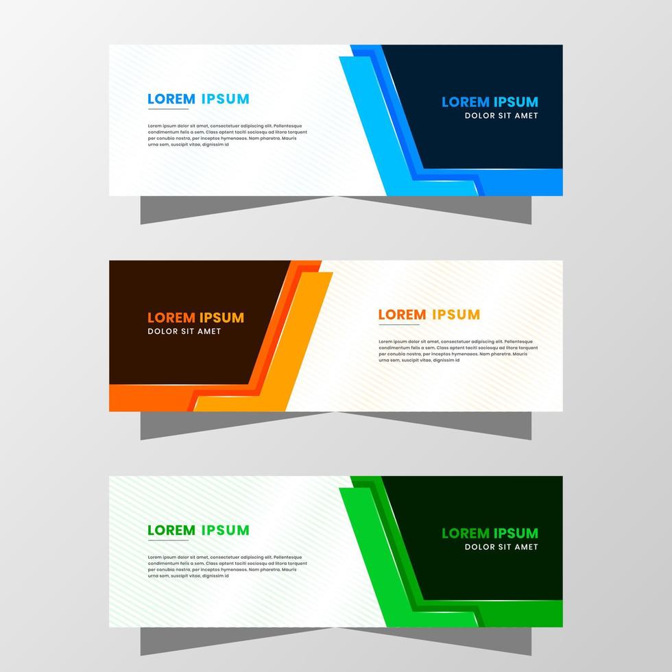 Vector Graphic of Abstract Banner Design. with modern Blue, Orange and Green color scheme. Suitable for banner sale, presentation, promotion, flyer, poster and brochure.