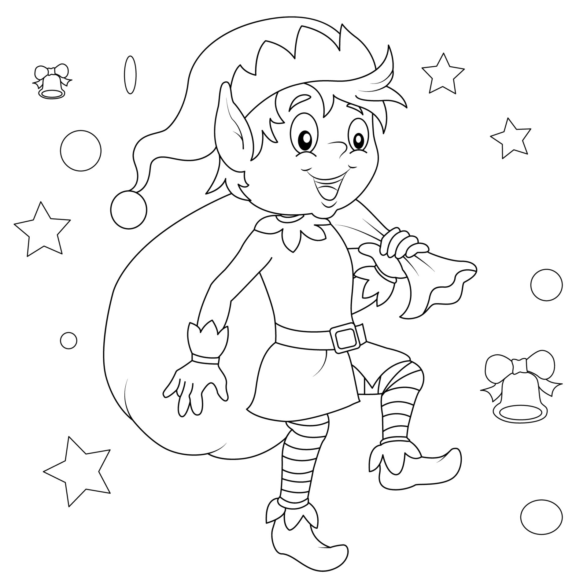 Christmas coloring book pages, coloring book for kids 13788073 Vector ...