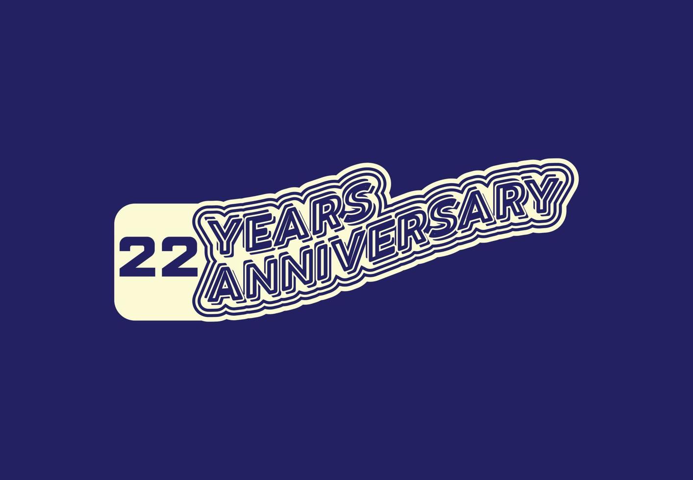 22 years anniversary logo and sticker design template vector