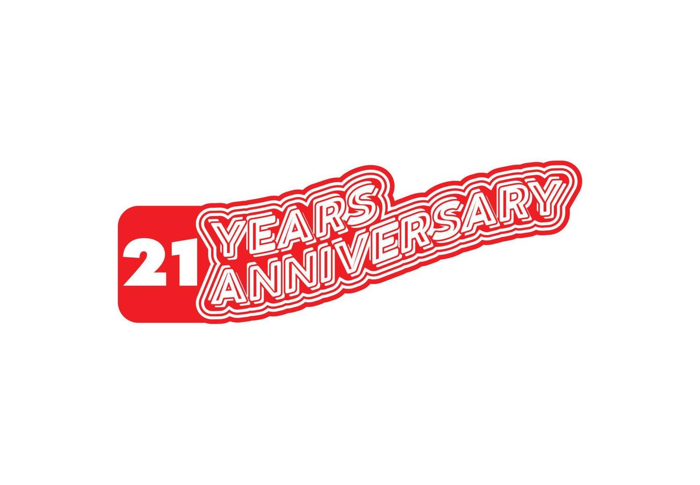 21 years anniversary logo and sticker design template vector