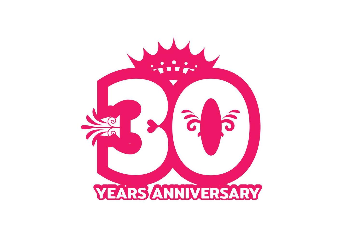 plantilla de diseño de logotipo y etiqueta de aniversario de 30 años vector