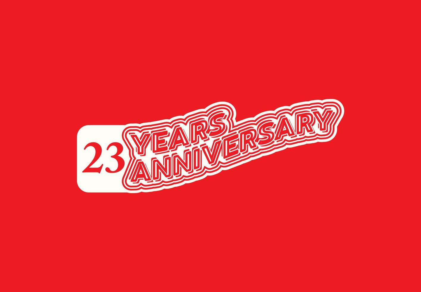 23 years anniversary logo and sticker design template vector