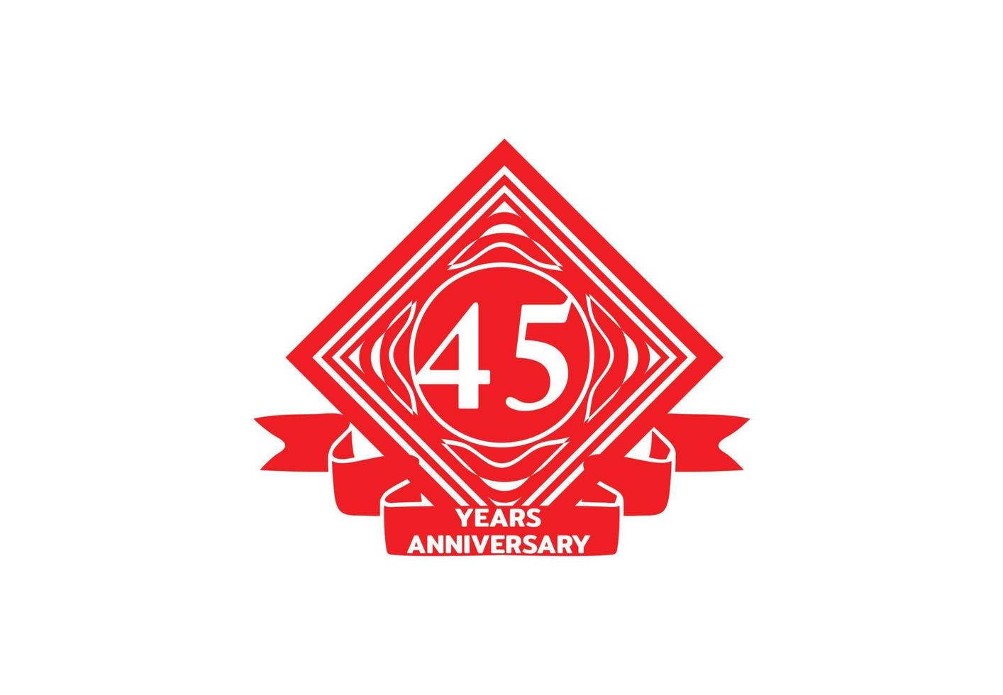 45 years anniversary logo and sticker design template vector