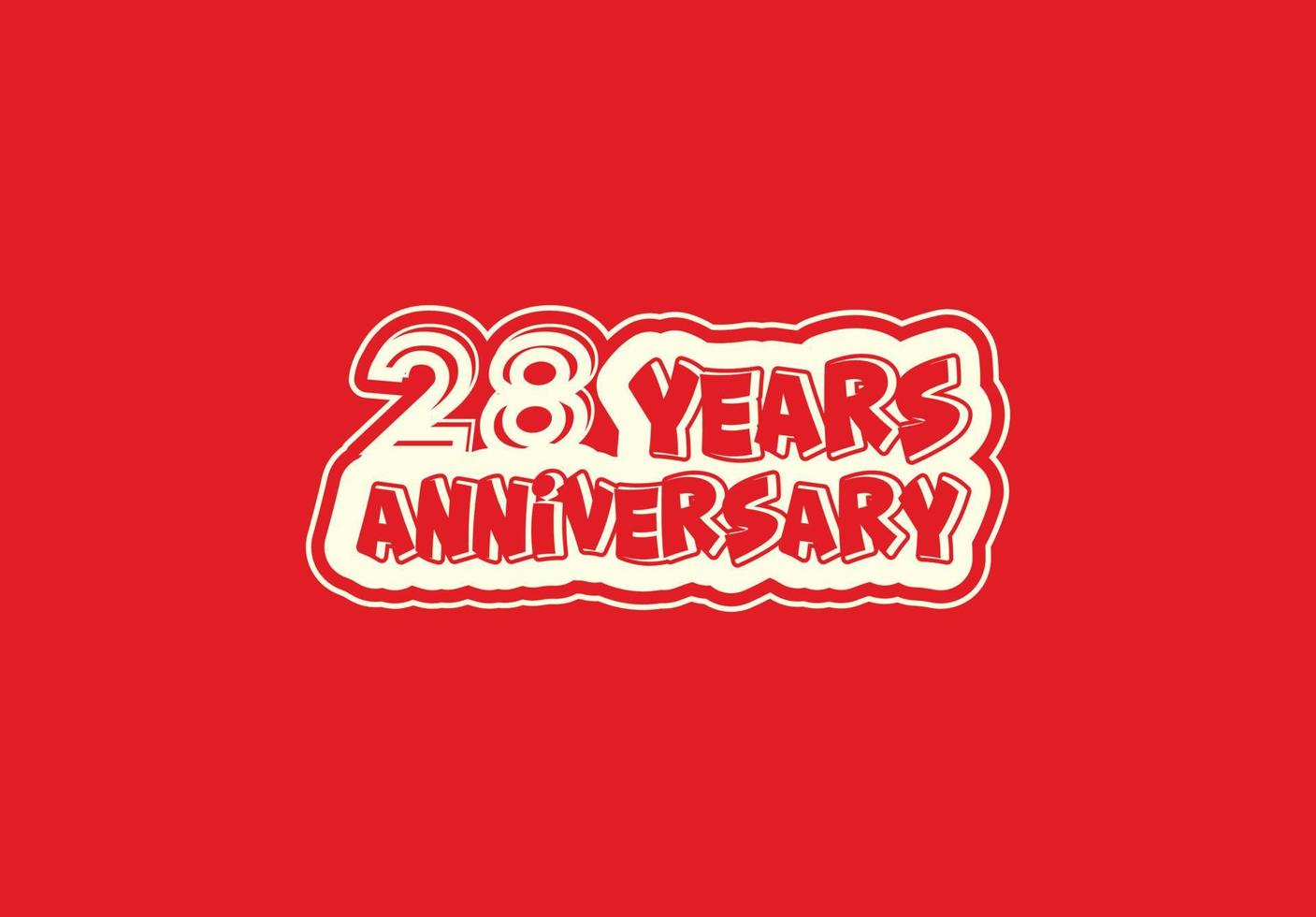 28 years anniversary logo and sticker design template vector
