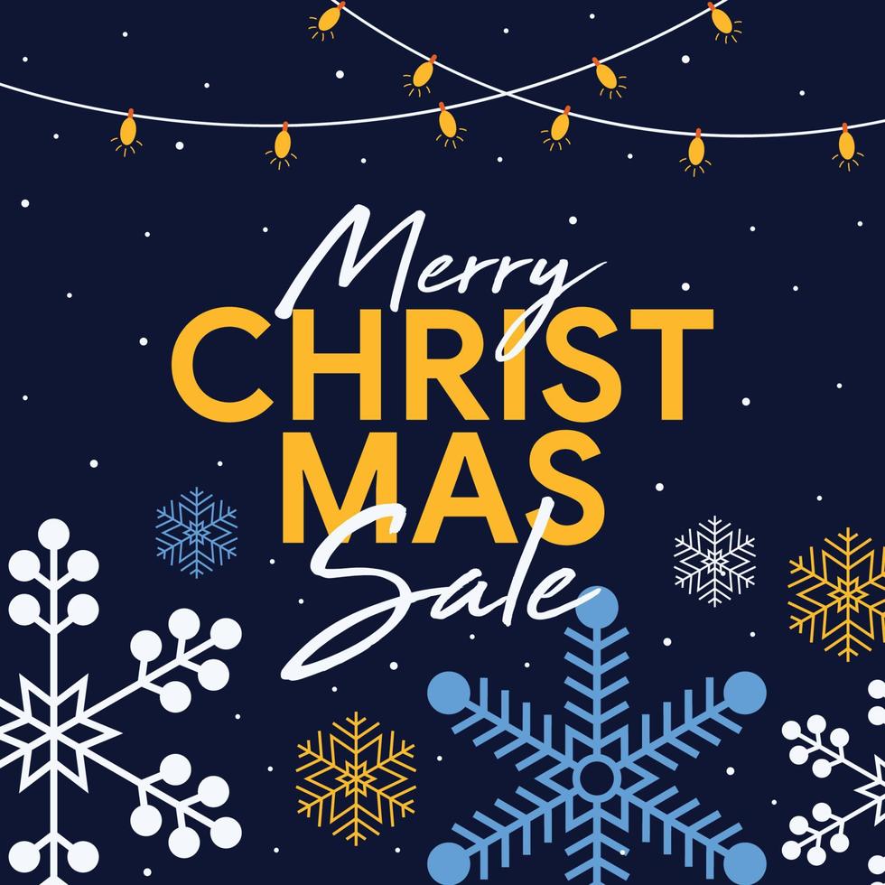 flat christmas sale social media template vector