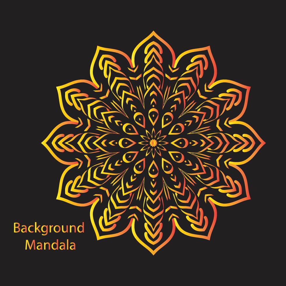 Mandala Background Design Yellow Free Vector