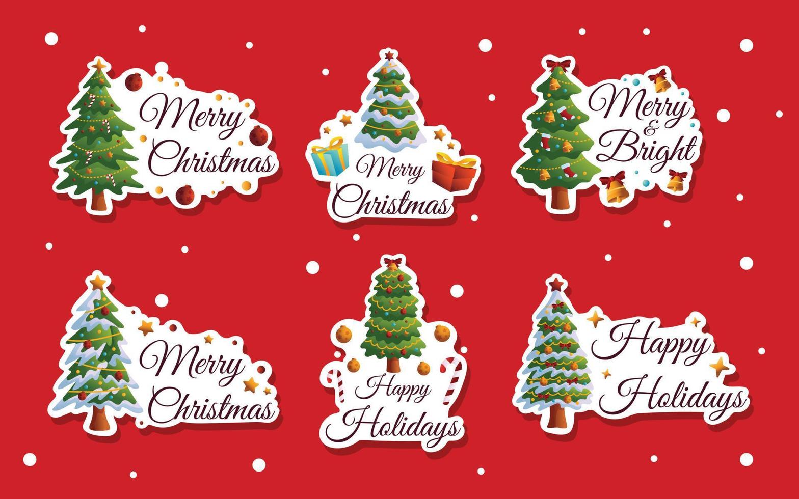 Christmas Tree Sticker Chat vector