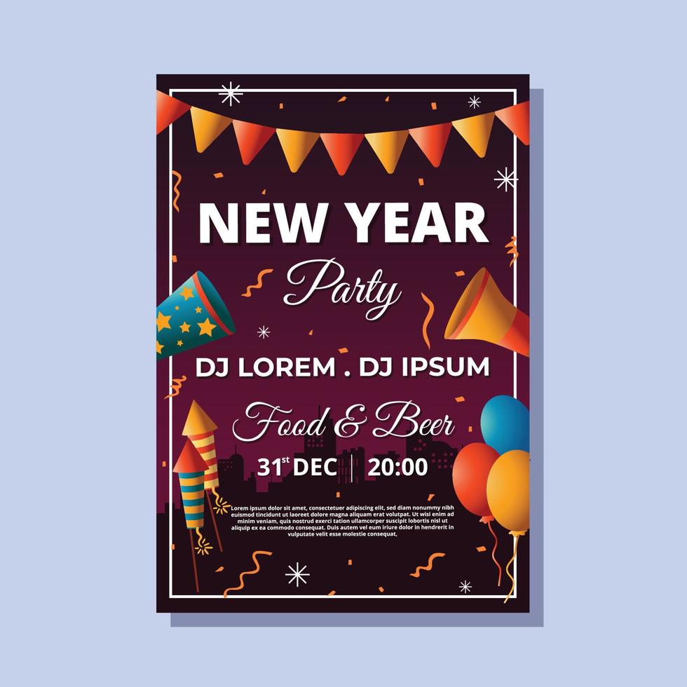 New Year Party Poster vector