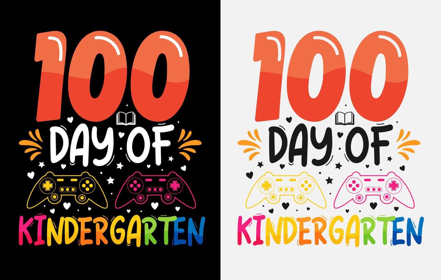 100 días de escuela, diseño de camiseta de cien días, camiseta de celebración de 100 días vector