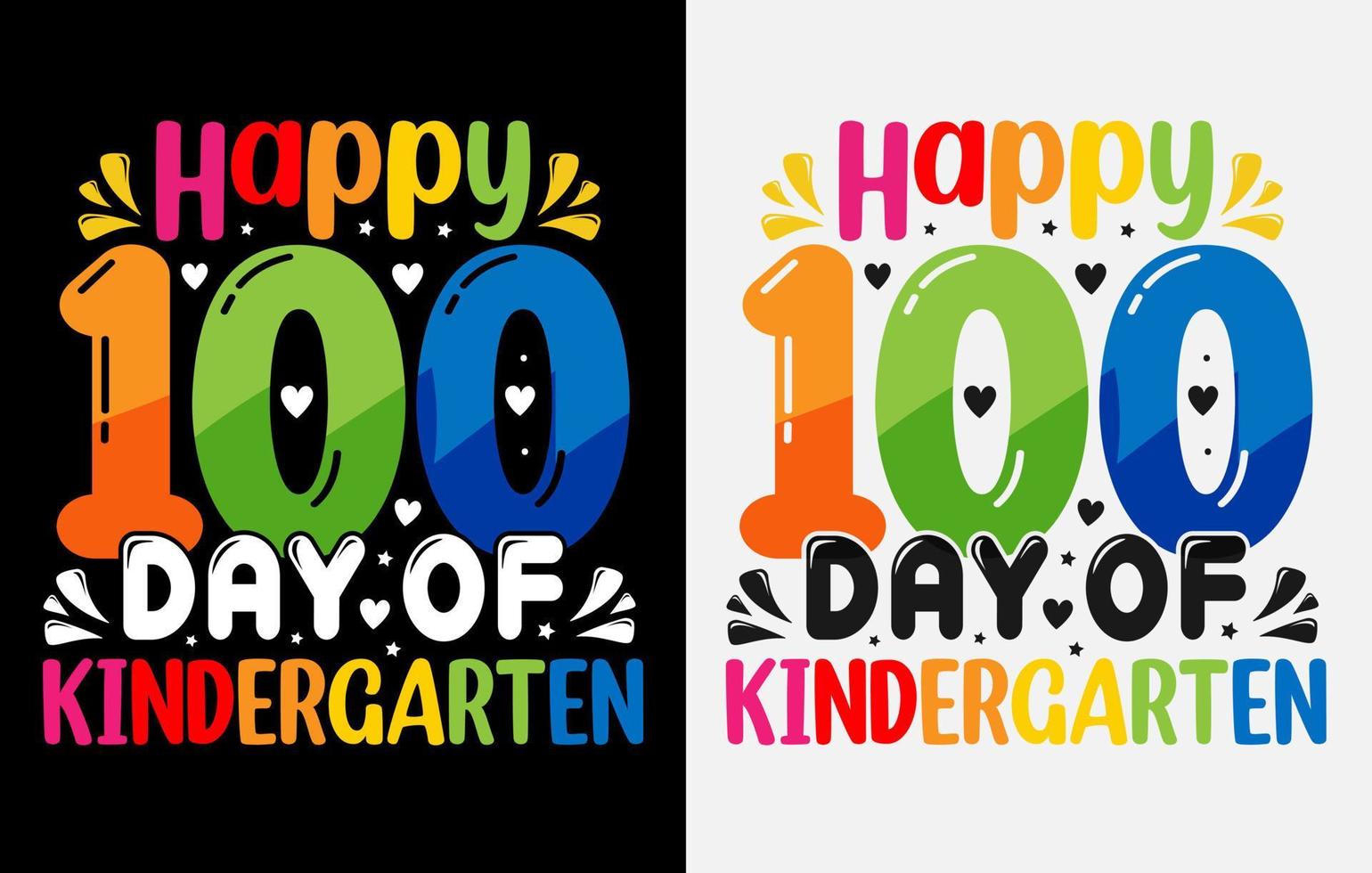 100 días de escuela, diseño de camiseta de cien días, camiseta de celebración de 100 días vector