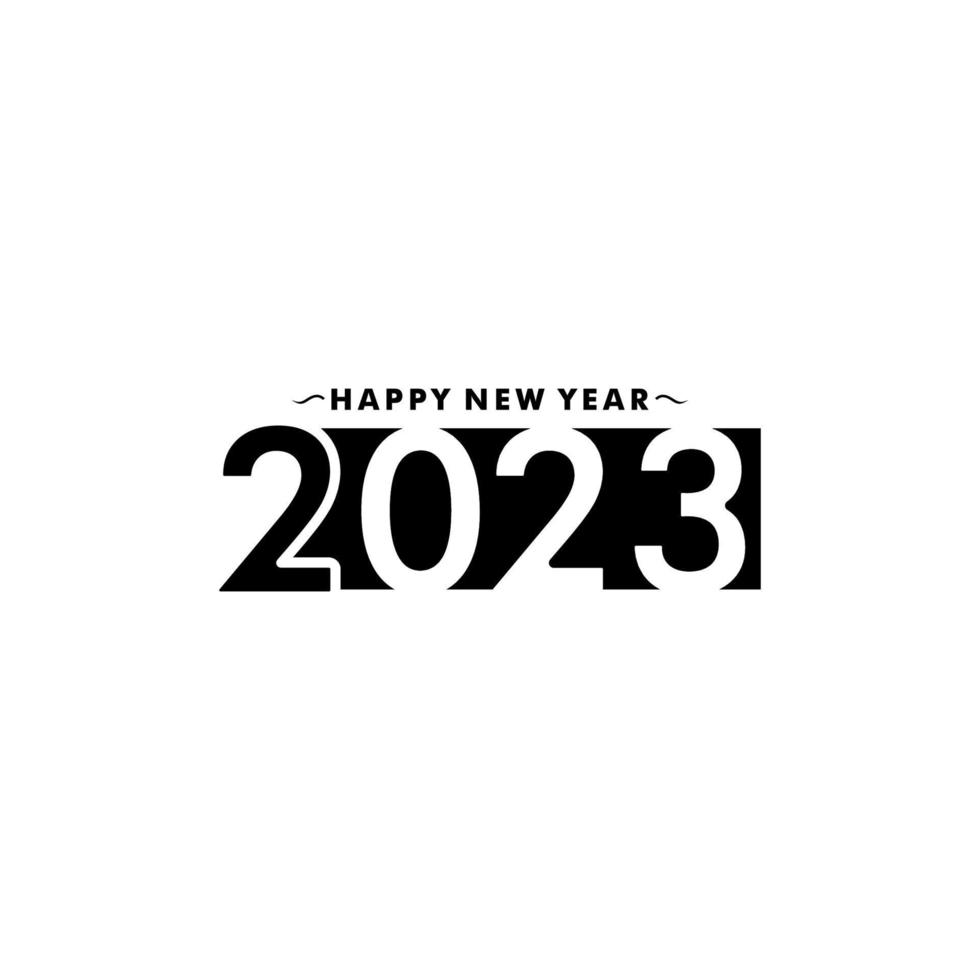 Happy new year 2023 text typography design patter vector illustration